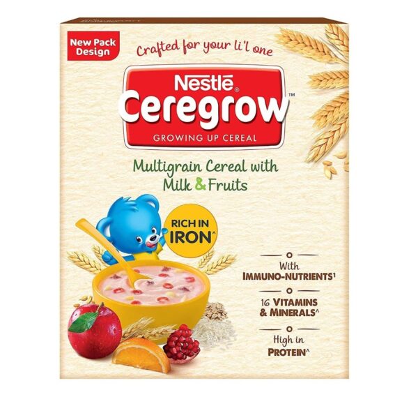NESTLE CEREGROW GROWING UP MULTIGRAIN CEREAL WITH MILK & FRUITS (3 To 6 Years) (300g)