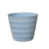 Blue Large Ribbed Flowerpot 20*17Cm