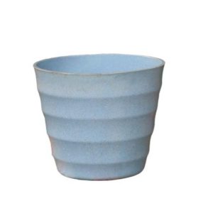 Blue Large Ribbed Flowerpot 20*17Cm