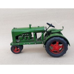Green Tractor Metal Ornament