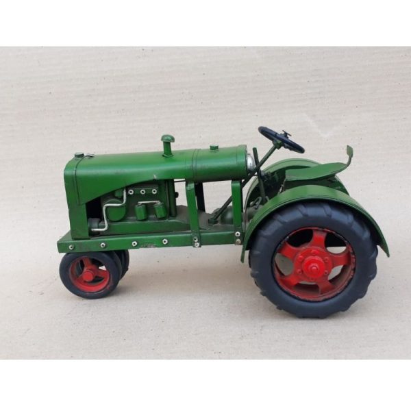 Green Tractor Metal Ornament