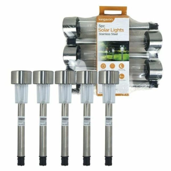 Kingavon 5PC Solar Lights Stainless Steel
