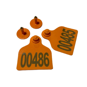 Cattle Orange Ear Tag W/ Number ? 50?s