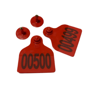 Cattle Red Ear Tag W/ Number ? 50?s