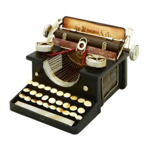 Vintage Typewriter Saving Box Metal Ornament