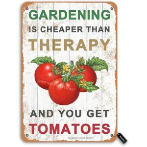 Wooden Garden Sign: Gardening Cheaper Than Therapy