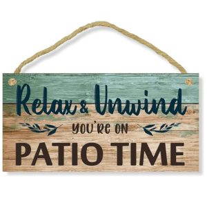 Wooden Garden Sign: Relax And Unwind