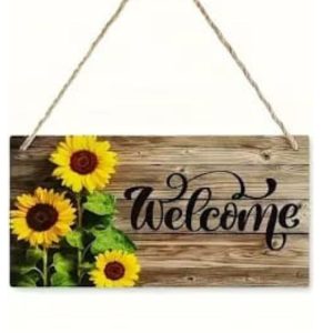 Wooden Garden Sign: Welcome