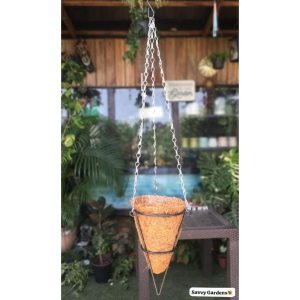 Wrought Iron Hanging Cone Planter