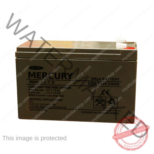 Mercury 7ah/12v deep cycle battery (screw terminal)