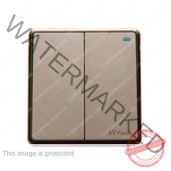 AV TECH 2-gang Switch ? Gold/Silver