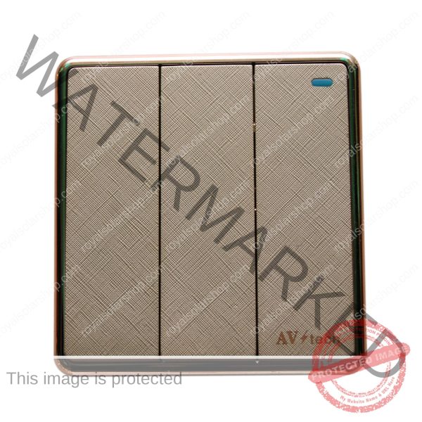 AV TECH 3-gang Switch ? Gold/Silver