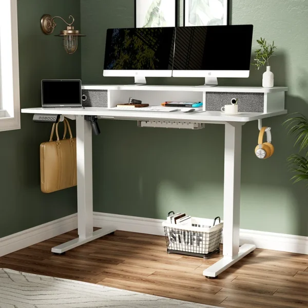 Cylan Height Adjustable Desk With Double-layer