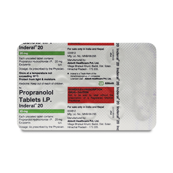 INDERAL 20MG TAB 15`S