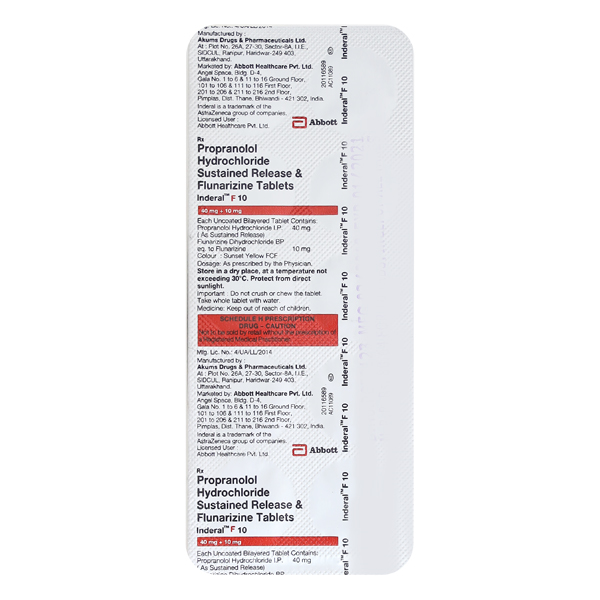 INDERAL F 10MG TAB 10`S