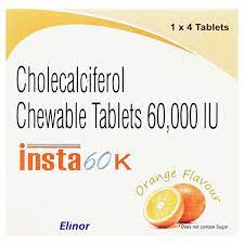 INSTA 60K ORANGE FLAVOUR STRIP OF 4 CHEWABLE TABLETS