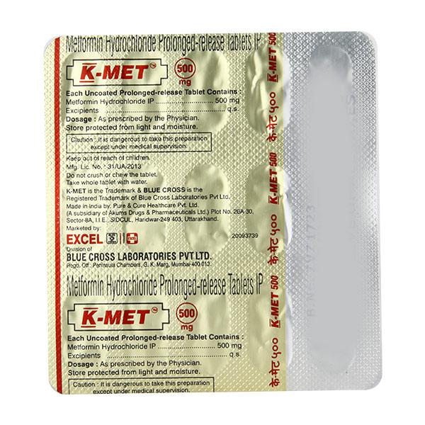 K MET SR 500 TAB 15`S