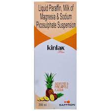 KINLAX PLUS PINEAPPLE FLAVOUR SUGAR FREE BOTTLE OF 200ML SUSPENSION