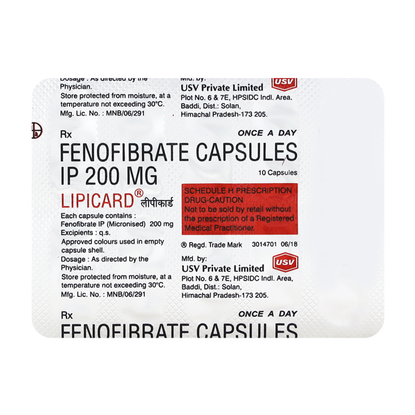 LIPICARD 200MG CAP 10`S