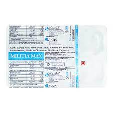 MILITIA MAX STRIP OF 10 TABLETS
