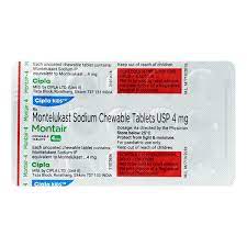 MONTAIR 4MG STRIP OF 15 CHEWABLE TABLETS
