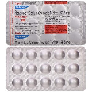 MONTAIR 5MG STRAWBERRY FLAVOUR STRIP OF 15 CHEWABLE TABLETS