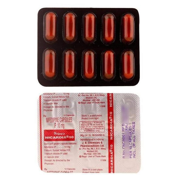 NICARDIA 10MG CAP 10`S