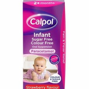 Calpol Infant Sugar Free Oral Suspension Strawberry flavour 2+ Months (100ml)