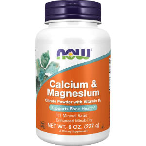 NOW Calcium & Magnesium Citrate Powder with Vitamin D3, 227g