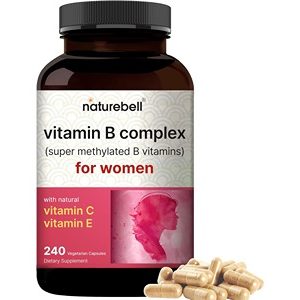Naturebell Super Methylated B Complex Vitamins for Women, 240 Veggie Capsules