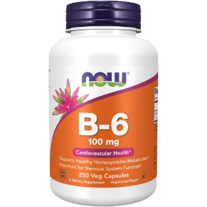 Now Vitamin B6 100 Mg, 250 Veg Capsules