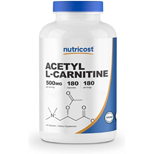 Acetyl L-Carnitine 500mg, 180 Capsules ? Non-GMO and Gluten Free