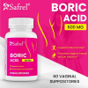 Safrel Boric Acid Vaginal Suppositories 600mg, 60 Count