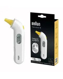 Braun ThermoScan 3 Ear thermometer | 1 second measurement | Audio fever indicator | Digital Display | Baby and infant friendly