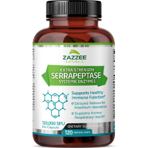 Zazzee Extra Strength Serrapeptase 120,000 SPU, 120 Vegan Capsules