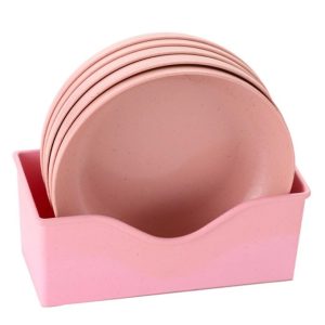 1 Set Snack Plate Fruit Cake Snacks Dessert Serving Tray Pink (Available On Request)