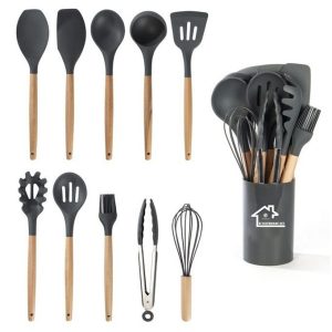 11 Silicone Kitchen Utensils Set Dark Grey (Available On Request)