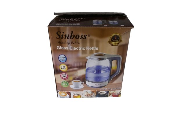 Sinboss glass electric kettle, 2000w