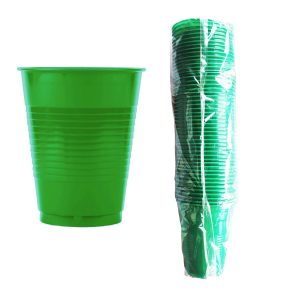 Disposable Eco Plastic Green Cup x 50