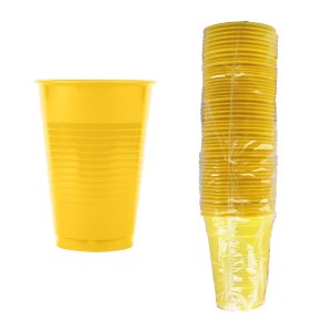 Disposable Eco Plastic Yellow Cup x 50
