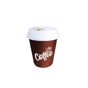 Disposable Espresso Paper Coffee Cup With Lid 230ml Capacity x 50