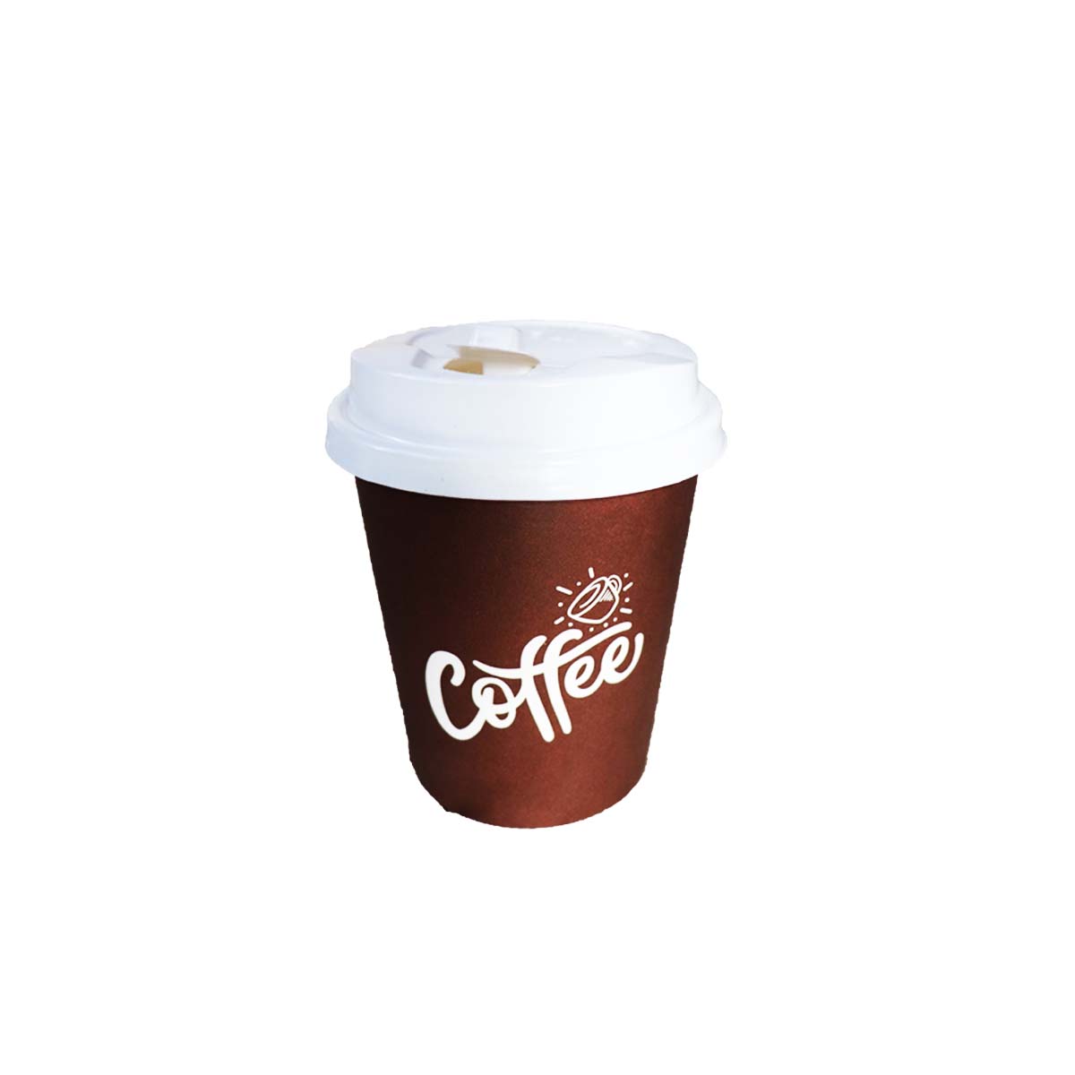 Disposable Espresso Paper Coffee Cup With Lid 230ml Capacity x 50