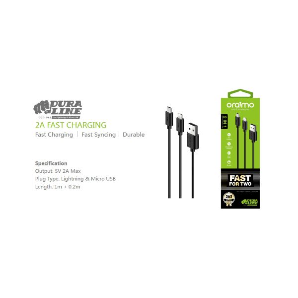 Oraimo Dura Line  OCD-D61 Micro USB  & Lightning 2in1 Cable