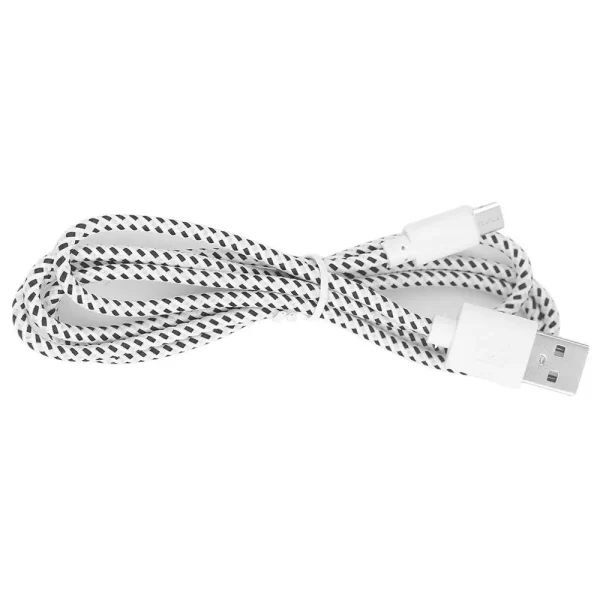 Micro USB 2.0 Data Charging Cable For Mobile Phones And Computer | Flat Noodle Black & White