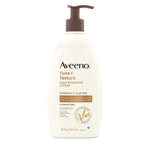 Aveeno Tone + Texture Daily Renewing Body Lotion With Prebiotic Oat, 18 Fl. Oz.