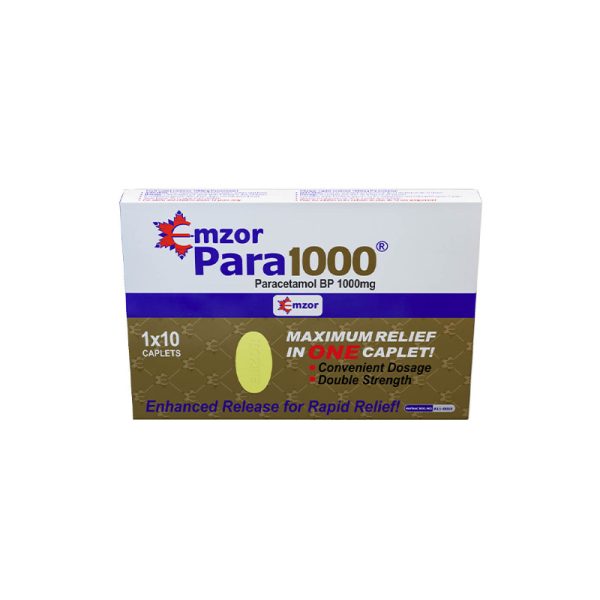Emzor Para 1000Mg Caplets X10