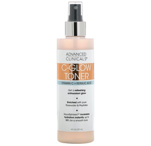 Advanced Clinicals, C-Glow Toner, Vitamin C + Ferulic Acid, 8 fl oz (237 ml)