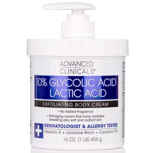 Advanced Clinicals 10% Glycolic Acid + Lactic Acid Body Cream