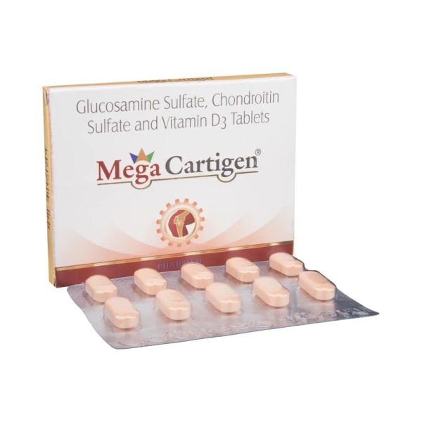 Mega Cartigen 750mg, 600mg, 1000I.U Tablet
