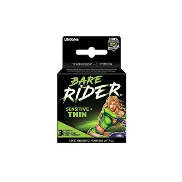 Bare Rider Sensitive + Thin Condoms X3